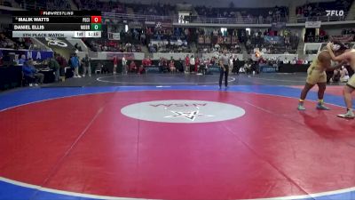 6A 285 lbs 5th Place Match - Malik Watts, Pell City vs Daniel Ellis, Mountain Brook