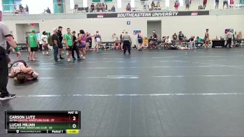 126 lbs Cons. Round 4 - Lucas Milian, Eagle Empire Wrestling Club vs Carson Lutz, Glynn Coastal Wrestling Club