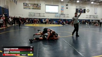 150 lbs Quarterfinal - Donald Kreitzer, Silverton vs Daniel Maldonado, Century