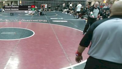 121 lbs Quarterfinals (8 Team) - Shaun Pearson, Saint Francis, MN vs Chasyn Newton, Bettendorf, IA