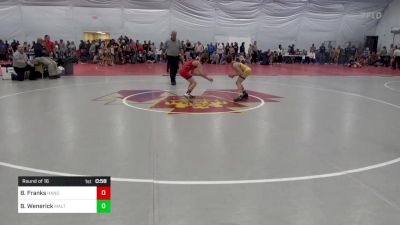 82 lbs Round Of 16 - Braiden Franks, Hanover vs Braydyn Wenerick, Maltinsburg