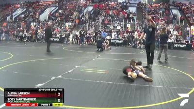 61 lbs Cons. Round 2 - Zoey Hartbarger, Hazel Park Wrestling vs Alivia Larson, Beaverton WC