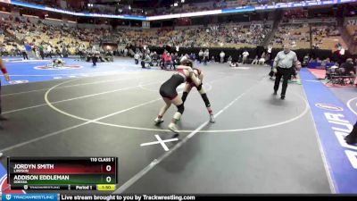 110 Class 1 lbs Semifinal - Jordyn Smith, Lawson vs Addison Eddleman, Odessa