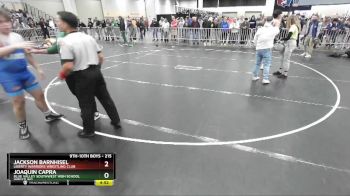 215 lbs Quarterfinal - Jackson Barnhisel, Liberty Warriors Wrestling Club vs Joaquin Capra, Blue Valley Southwest High School Wrestling
