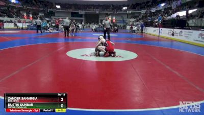 7A 113 lbs Cons. Round 3 - Dustin Dunbar, Smiths Station Hs vs Zander Samargia, Bob Jones