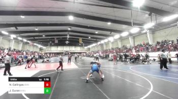 126 lbs Quarterfinal - Noah Callirgos, Grindhouse Wrestling Club vs Juaquin Duran, Stout Wr Acd