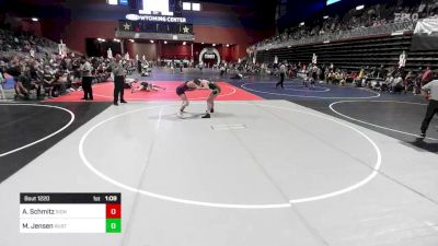 130 lbs Semifinal - Aaron Schmitz, Sidney WC vs Madden Jensen, Rustler WC