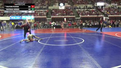 66 lbs Champ. Round 1 - Mathias Weber, Lockwood Wrestling Club vs Paxton Pletan, Choteau Mat Sharks
