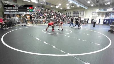 120 lbs Champ. Round 1 - Hayden Huerta, Rosary Academy vs Jocelyn Hanks, Elsinore