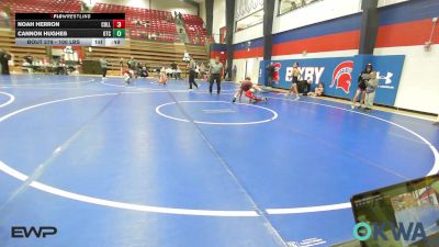100 lbs 3rd Place - Noah Herron, Collinsville Cardinal Youth Wrestling vs Cannon Hughes, Owasso Takedown Club
