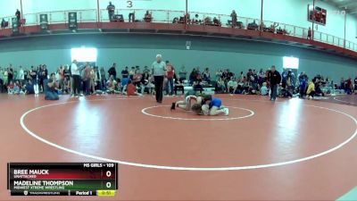 109 lbs Cons. Round 4 - Madeline Thompson, Midwest Xtreme Wrestling vs Bree Mauck, Unattached
