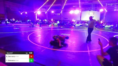 83 lbs Round Of 16 - Teek Stevens, Bear Cave WC vs Braxten Serrano, Stout Wrestling Academy
