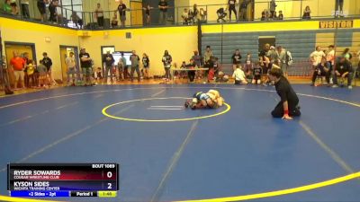 59 lbs Cons. Semi - Ryder Sowards, Cougar Wrestling Club vs Kyson Sides, Wichita Training Center