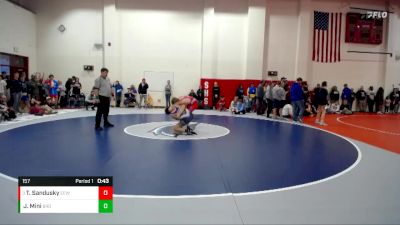 157 lbs Champ. Round 1 - Tyler Sandusky, Eagles Elite Wc vs Jaden Mini, Brownsburg