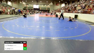 95 lbs Quarterfinal - Jaxon Peneguy, Roundtree Wrestling Academy vs Isaac Jung, Morris Fitness Wrestling Club