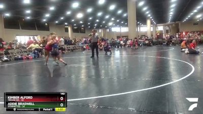 140 lbs Round 2 (4 Team) - Kimber Alford, Trojan WA vs Addie Braswell, Stormettes