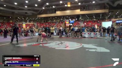 117 lbs Quarterfinal - Cassidy Benwell, MO vs Abigail Butts, OK