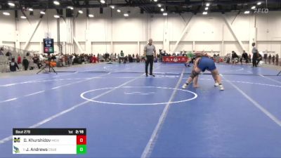 285 lbs C Of 16 #2 - Dzhabrail Khurshidov, Michigan vs Jake Andrews, Cal State Bakersfield