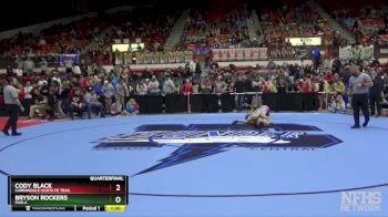 113 lbs Quarterfinal - Cody Black, Carbondale-Santa Fe Trail vs Bryson Rockers, Paola