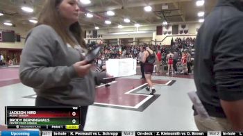 160 lbs Cons. Round 3 - Brody Berninghaus, Center Point-Urbana vs Jackson Hird, Mount Vernon