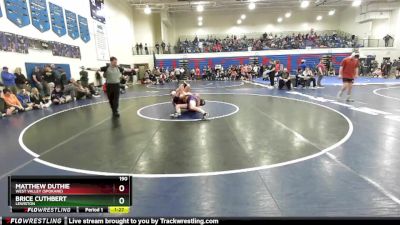 190 lbs Champ. Round 1 - Brice Cuthbert, Lewiston vs Matthew Duthie, West Valley (Spokane)