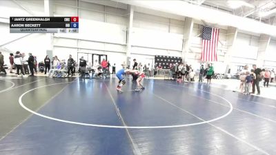 113 lbs Quarterfinal - Jantz Greenhalgh, Champions Wrestling Club vs Aaron Beckett, Independent