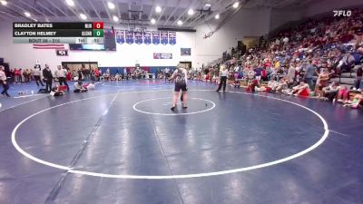 215 lbs Round 1 - Bradley Bates, McCormick Jr. High vs Clayton Helmey, Glenrock Intermediate Middle School