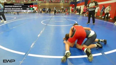 112 lbs Rr Rnd 5 - Jonathan Romanyuk, Tulsa Union vs Michael McClister Jr., Bartlesville Junior High
