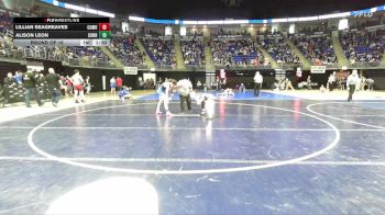 106 lbs Round Of 16 - Lillian Seagreaves, Cumberland Valley vs Alison Leon, Connellsville