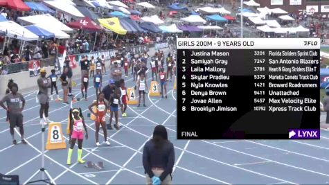 Youth Girls' 200m Championship, Finals 1 - Age 9