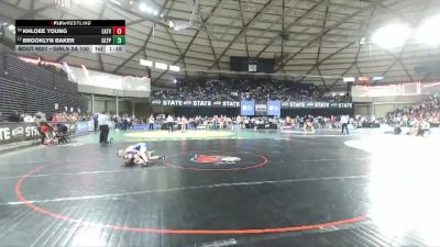 Girls 2A 100 lbs Champ. Round 1 - Brooklyn Baker, Olympic (Girls) vs Khloee Young, Eatonville (Girls)