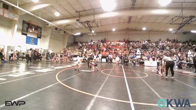 62 lbs Quarterfinal - Kynslee Church, Team Tulsa Wrestling Club vs Emily Tice, Sperry Wrestling Club
