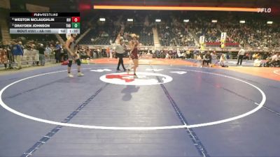 4A-165 lbs Quarterfinal - Drayden Johnson, Thunder Basin vs Weston McLaughlin, Riverton