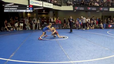 67 lbs Cons. Rd Of 16 - Lincoln Sanders, River Valley Freestyle vs Lukas Benedict, Sebolt Wrestling Academy