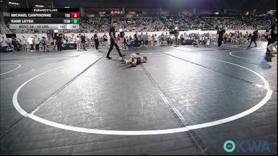 49 lbs Round Of 16 - Michael Cawthorne, Tiger Trained Wrestling vs Kane Leyba, Team Tulsa Wrestling Club