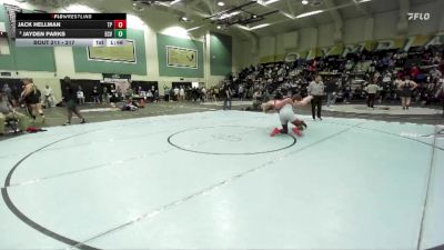 217 lbs Champ. Round 2 - Jayden Parks, El Cajon Valley vs Jack Hellman, Torrey Pines
