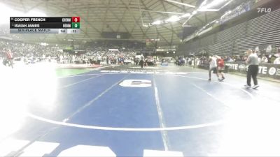 Boys 3A 190 lbs 5th Place Match - Cooper French, Cheney vs Isaiah James, Heritage