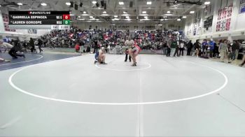 Girls 190 lbs Quarterfinal - Gabriella Espinoza, Willow Glen Girls vs Lauren Gorospe, Milpitas Girls