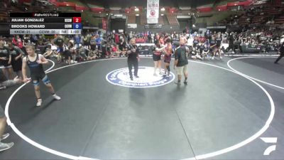 140 lbs Julian Gonzalez, KCWA - Kern County Wrestling Association vs Brooks Howard, CVWA - Central Valley Wrestling Association