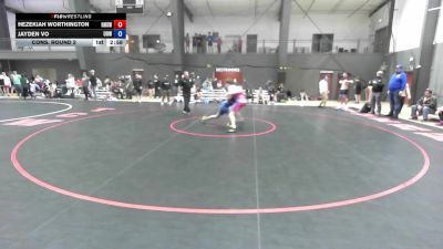 Junior GR - 113-120 Cons. Round 3 - Hezekiah Worthington, Newberg High School Wrestling vs Jayden Vo, UP Outlaw WC