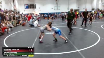 65 lbs Cons. Round 1 - Isabella Spencer, Gaffney Elite vs Sawyer Moore, LA Elite Wrestling