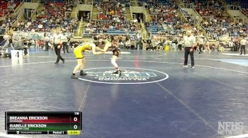 118 lbs Cons. Round 1 - Breanna Erickson, Dickinson vs Isabelle Erickson, Northern Cass