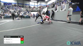 55 lbs Semifinal - Beau Bloyed, Carl Albert vs Maxon Rollins, Noble Takedown Club