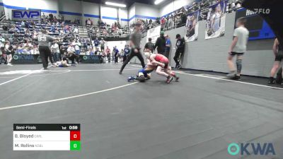 55 lbs Semifinal - Beau Bloyed, Carl Albert vs Maxon Rollins, Noble Takedown Club