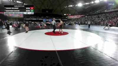 Boys 2A 190 lbs Champ. Round 1 - Matthew Duthie, West Valley (Spokane) vs Isaiah Gilcrist, Orting