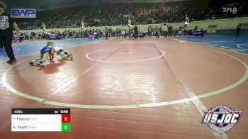 43 lbs Quarterfinal - Tyler Fleenor, Standfast vs Kolter Short, Newkirk Takedown Club