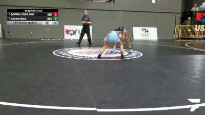 Schoolgirls - 100 lbs 1st Place Match - Azyah Rice, Inland Elite Wrestling Club vs Sophia Toscano, Red Wave Wrestling