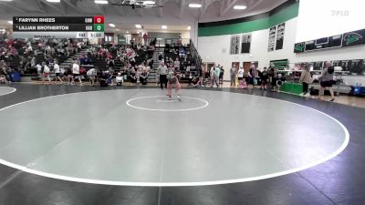 105-110 lbs Round 4 - Farynn Rhees, Greater Heights Wrestling vs Lillian Brotherton, Carroll Wrestling Club