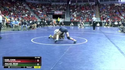 2A-138 lbs Cons. Round 3 - MaCael Bear, South Tama County vs Kael Cook, Burlington Notre Dame