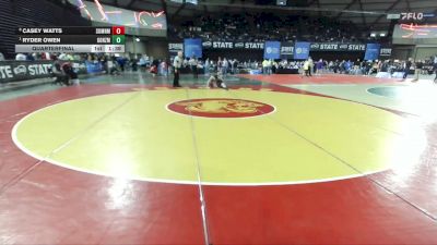 Boys 4A 126 lbs Quarterfinal - Ryder Owen, Gonzaga Prep vs Casey Watts, Sumner